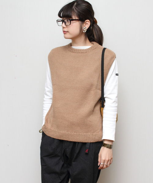 THIBAULT VAN DER STRAETE（ティボー・ヴァン・ダル・ストラット）の「THIBAULT  VAN DER STRAETE / ティボーヴァンダルスラット　ニットベスト KNIT VEST（ベスト・レディース・ブルー/アイボリー/ボルドー/タン・S）」の21枚目の写真