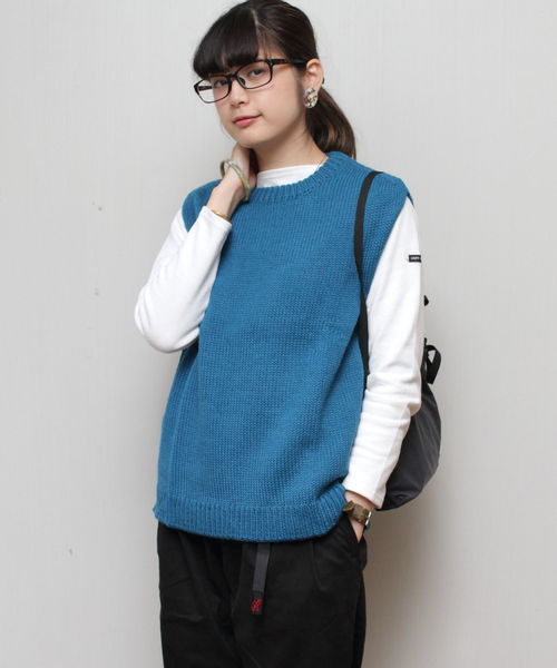 THIBAULT VAN DER STRAETE（ティボー・ヴァン・ダル・ストラット）の「THIBAULT  VAN DER STRAETE / ティボーヴァンダルスラット　ニットベスト KNIT VEST（ベスト・レディース・ブルー/アイボリー/ボルドー/タン・S）」の15枚目の写真