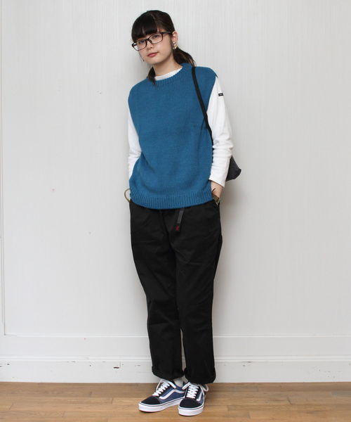 THIBAULT VAN DER STRAETE（ティボー・ヴァン・ダル・ストラット）の「THIBAULT  VAN DER STRAETE / ティボーヴァンダルスラット　ニットベスト KNIT VEST（ベスト・レディース・ブルー/アイボリー/ボルドー/タン・S）」の9枚目の写真