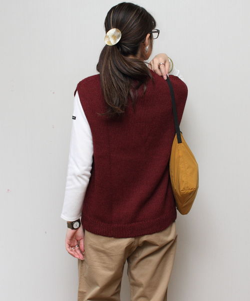 THIBAULT VAN DER STRAETE（ティボー・ヴァン・ダル・ストラット）の「THIBAULT  VAN DER STRAETE / ティボーヴァンダルスラット　ニットベスト KNIT VEST（ベスト・レディース・ブルー/アイボリー/ボルドー/タン・S）」の12枚目の写真