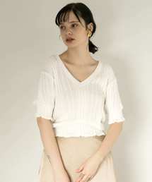 SENSE OF PLACE by URBAN RESEARCH WOMEN�i�Z���X�I�u�v���C�X�o�C�A�[�o�����T�[�`�@�E�[�}���j�́u���[�X�A�~�Z�[�^�[(5����)�i���̑��g�b�v�X�j�v