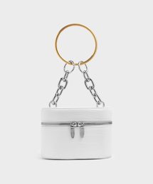CHARLES & KEITH | パテントメタル トップハンドルジップアラウンドバッグ / Patent Metal Top Handle Zip Around Bag(ハンドバッグ)