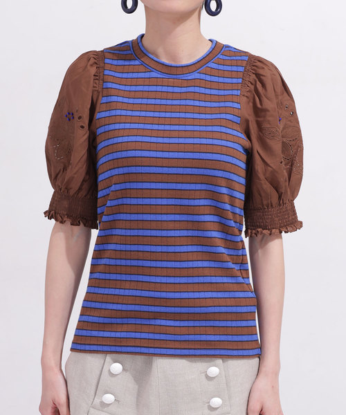 MUVEIL（ミュベール）の「MUVEIL/刺繍入りパフスリーブプルオーバー