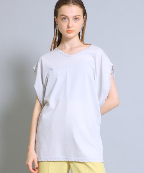 M/M ATTACHMENT(エムエムアタッチメント)の「【MM ATTACHIENT】C/Nドライ鹿の子 タックTee(Tシャツ/カットソー・レディース・ライトグレー/ブラック・1)」の12枚目の写真