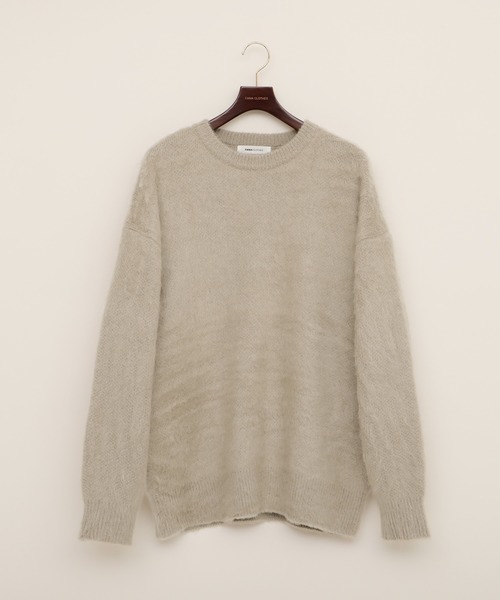 EMMA CLOTHES(エマクローズ)の「オーバーサイズモヘアーライクニット(ニット/セーター・メンズ・ブラック/ベージュ/グリーン・FREE)」の5枚目の写真