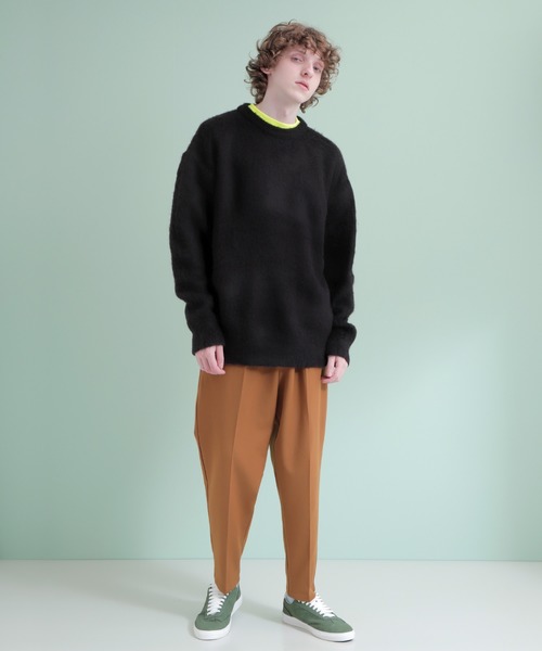 EMMA CLOTHES(エマクローズ)の「オーバーサイズモヘアーライクニット(ニット/セーター・メンズ・ブラック/ベージュ/グリーン・FREE)」の8枚目の写真