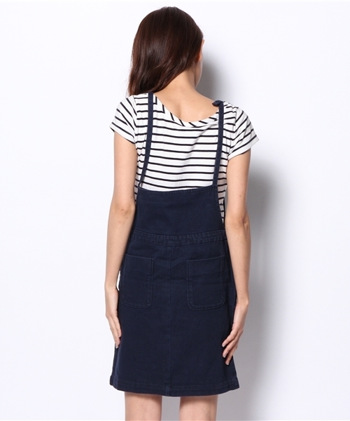 Kastane(カスタネ)の「【Kastane】デニムサロペットスカート(サロペット/オーバーオール・レディース・インディゴブルー/ベージュ/ブラック・FREE)」の12枚目の写真