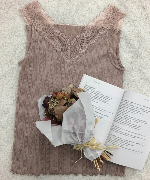 PairPair(ペアペア)の「レース付きインナータンク(タンクトップ・レディース・ブラック/オフホワイト/モカ・FREE)」の3枚目の写真