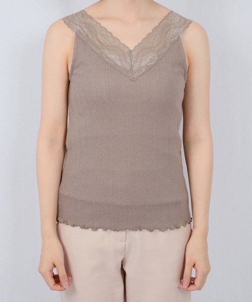 PairPair(ペアペア)の「レース付きインナータンク(タンクトップ・レディース・ブラック/オフホワイト/モカ・FREE)」の16枚目の写真