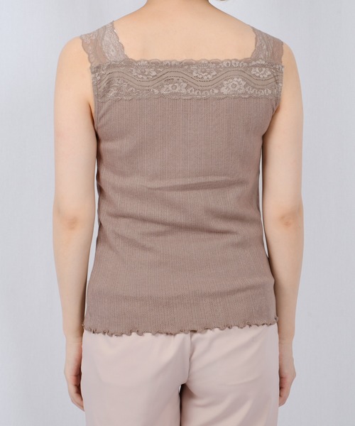 PairPair(ペアペア)の「レース付きインナータンク(タンクトップ・レディース・ブラック/オフホワイト/モカ・FREE)」の11枚目の写真