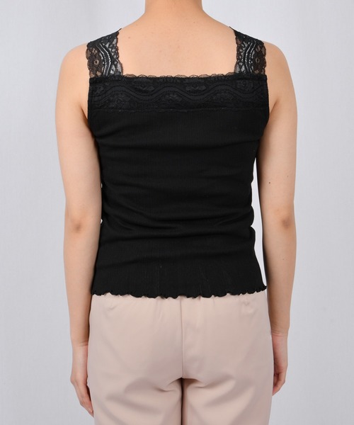 PairPair(ペアペア)の「レース付きインナータンク(タンクトップ・レディース・ブラック/オフホワイト/モカ・FREE)」の14枚目の写真