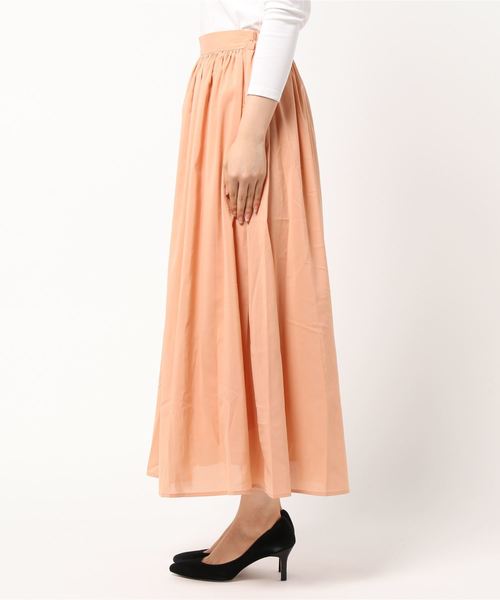 KOBE LETTUCE（コウベレタス）の「ウエストギャザーシフォンマキシスカート（スカート・レディース・ブラック/ベージュ/サックスブルー/ラベンダー/ベージュ系その他/オレンジ系その他・FREE）」の14枚目の写真