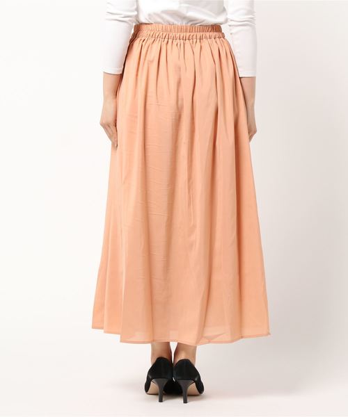KOBE LETTUCE（コウベレタス）の「ウエストギャザーシフォンマキシスカート（スカート・レディース・ブラック/ベージュ/サックスブルー/ラベンダー/ベージュ系その他/オレンジ系その他・FREE）」の15枚目の写真