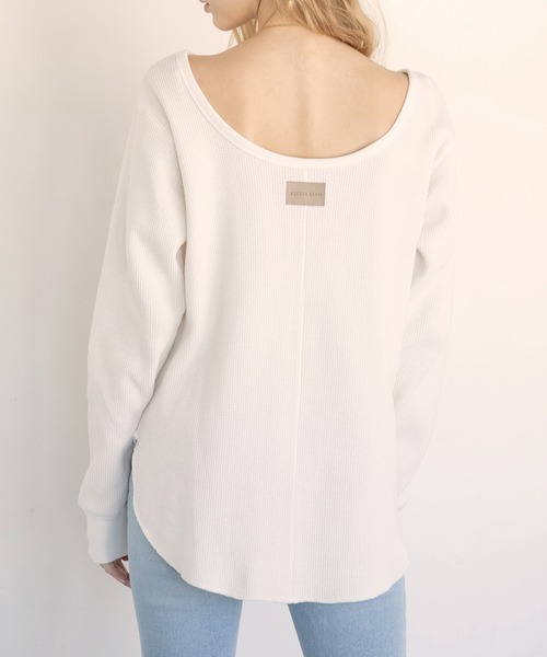 ALEXIA STAM（アリシアスタン）の「Open Back Waffle Top/オープンバックワッフルトップ（Tシャツ/カットソー・レディース・ホワイト/グリーン/モカ・FREE）」の5枚目の写真