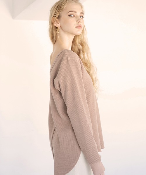 ALEXIA STAM（アリシアスタン）の「Open Back Waffle Top/オープンバックワッフルトップ（Tシャツ/カットソー・レディース・ホワイト/グリーン/モカ・FREE）」の8枚目の写真