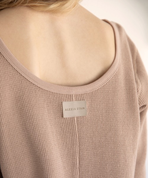 ALEXIA STAM（アリシアスタン）の「Open Back Waffle Top/オープンバックワッフルトップ（Tシャツ/カットソー・レディース・ホワイト/グリーン/モカ・FREE）」の10枚目の写真