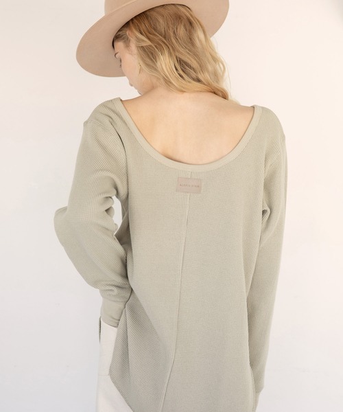 ALEXIA STAM（アリシアスタン）の「Open Back Waffle Top/オープンバックワッフルトップ（Tシャツ/カットソー・レディース・ホワイト/グリーン/モカ・FREE）」の12枚目の写真