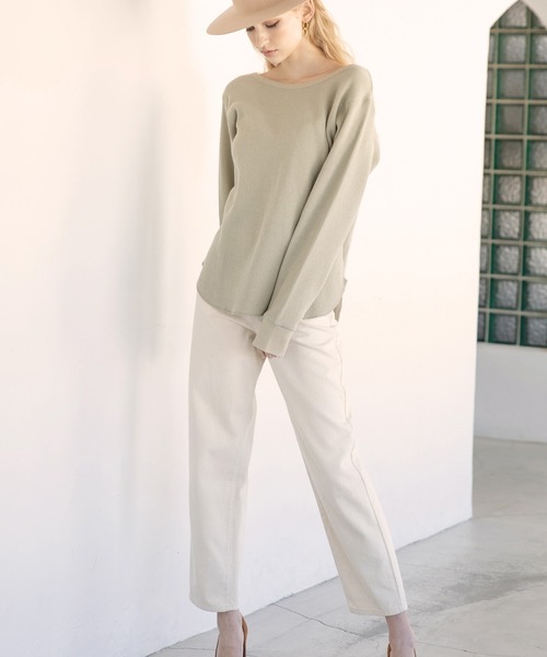 ALEXIA STAM（アリシアスタン）の「Open Back Waffle Top/オープンバックワッフルトップ（Tシャツ/カットソー・レディース・ホワイト/グリーン/モカ・FREE）」の14枚目の写真