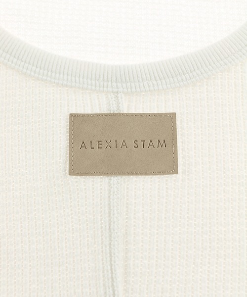 ALEXIA STAM（アリシアスタン）の「Open Back Waffle Top/オープンバックワッフルトップ（Tシャツ/カットソー・レディース・ホワイト/グリーン/モカ・FREE）」の17枚目の写真