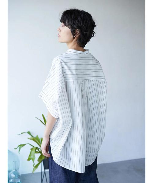 AMERICAN HOLIC（アメリカンホリック）の「スキッパードルマンバックタックシャツ ＊（シャツ/ブラウス・レディース・ネイビー/オフホワイト/その他5/ストライプ/ライトベージュ/ホワイト系その他6/ホワイト系その他7/ブルー系その他4/ブルー系その他5・M/L）」の13枚目の写真