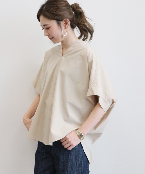 AMERICAN HOLIC（アメリカンホリック）の「スキッパードルマンバックタックシャツ ＊（シャツ/ブラウス・レディース・ネイビー/オフホワイト/その他5/ストライプ/ライトベージュ/ホワイト系その他6/ホワイト系その他7/ブルー系その他4/ブルー系その他5・M/L）」の5枚目の写真