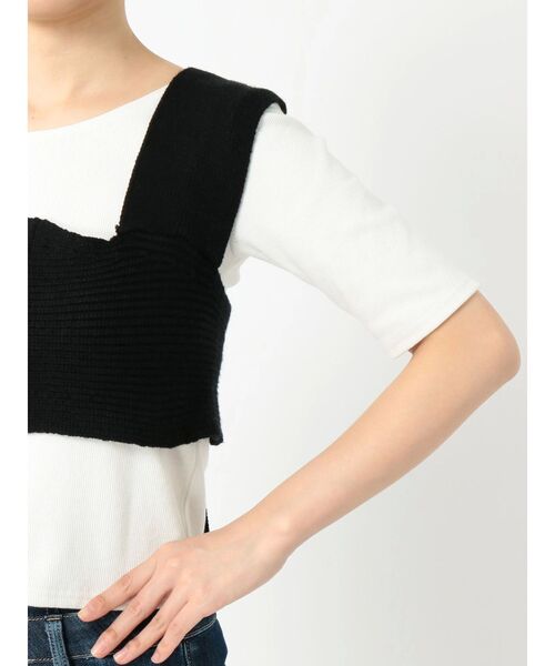 EMODA（エモダ）の「ワイドタイニットビスチェ（ベスト・レディース・ブラック/ベージュ/オレンジ・FREE）」の8枚目の写真