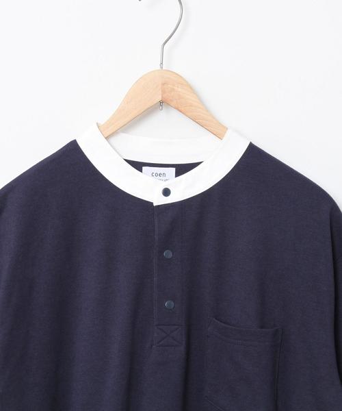 coen（コーエン）の「鹿の子スタンドカラーポロシャツ（ポロシャツ・メンズ・ネイビー/ブラウン・X-LARGE/LARGE/SMALL/MEDIUM）」の11枚目の写真