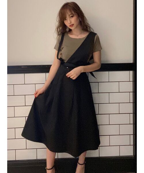 RESEXXY（リゼクシー）の「ワンショルハイウエストスカート（スカート・レディース・ブラック/ベージュ/カーキ・FREE）」の4枚目の写真