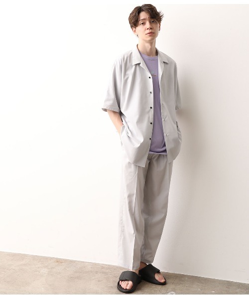 JUNRED（ジュンレッド）の「【セットアップ可能】エアリーストレッチワイドパンツ（スラックス・メンズ・ホワイト/ブラウン/ブルー・S/M/L）」の17枚目の写真