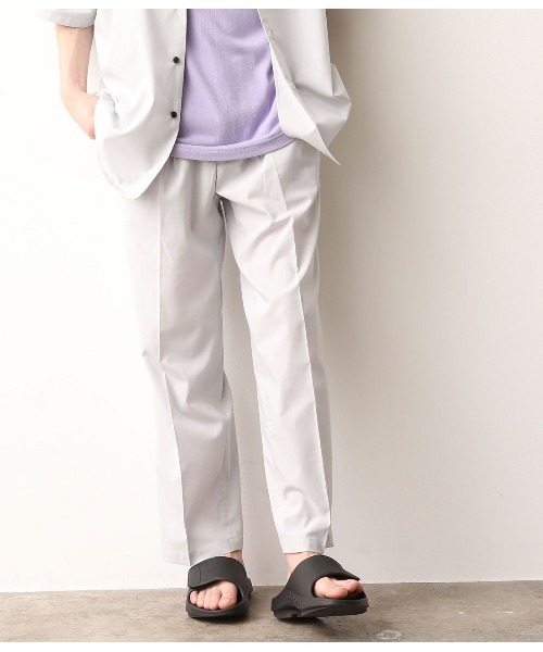 JUNRED（ジュンレッド）の「【セットアップ可能】エアリーストレッチワイドパンツ（スラックス・メンズ・ホワイト/ブラウン/ブルー・S/M/L）」の6枚目の写真
