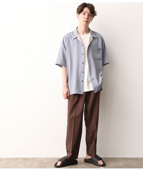 JUNRED（ジュンレッド）の「【セットアップ可能】エアリーストレッチワイドパンツ（スラックス・メンズ・ホワイト/ブラウン/ブルー・S/M/L）」の15枚目の写真