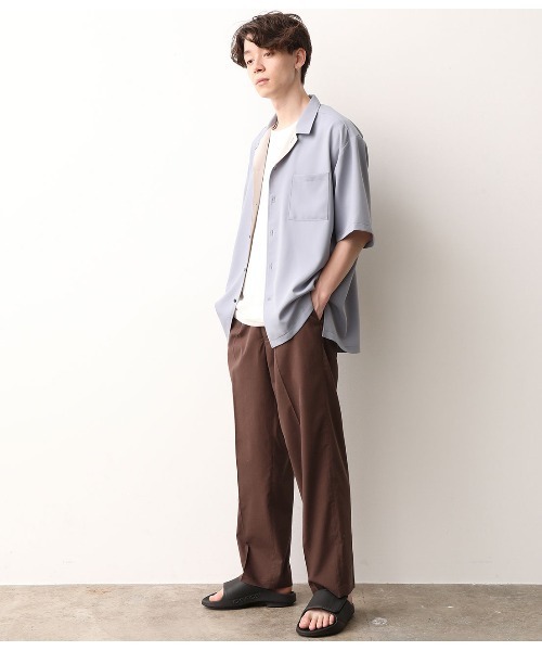 JUNRED（ジュンレッド）の「【セットアップ可能】エアリーストレッチワイドパンツ（スラックス・メンズ・ホワイト/ブラウン/ブルー・S/M/L）」の8枚目の写真