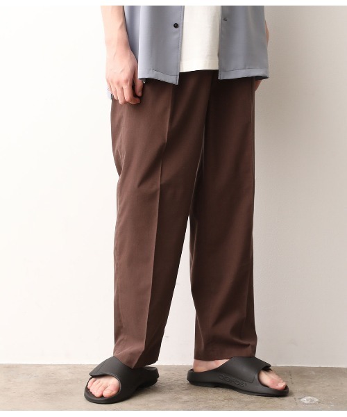 JUNRED（ジュンレッド）の「【セットアップ可能】エアリーストレッチワイドパンツ（スラックス・メンズ・ホワイト/ブラウン/ブルー・S/M/L）」の18枚目の写真