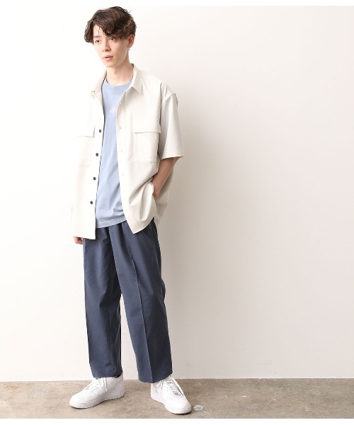 JUNRED（ジュンレッド）の「【セットアップ可能】エアリーストレッチワイドパンツ（スラックス・メンズ・ホワイト/ブラウン/ブルー・S/M/L）」の5枚目の写真