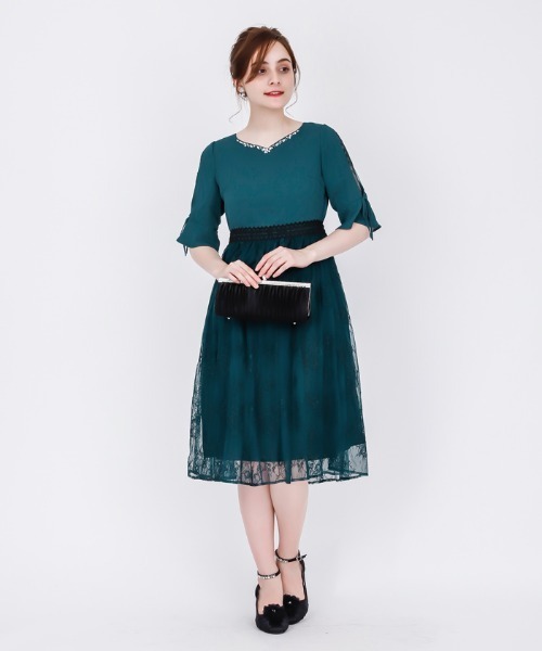ワンピース ドレス ワンピース Axes柄レース使いロングドレス ワンピース Axes Femme アクシーズファム のファッション ワンピース ドレス ワンピース Axes柄レース使いロングドレス ワンピース Axes Femme アクシーズファム のファッション