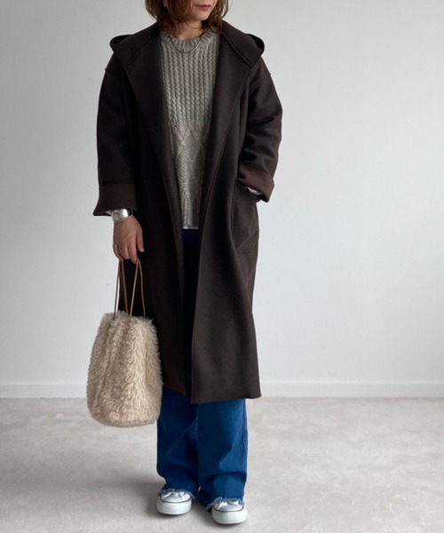 Doux archives（ドゥアルシーヴ）の「【web限定】フード付きパイピング