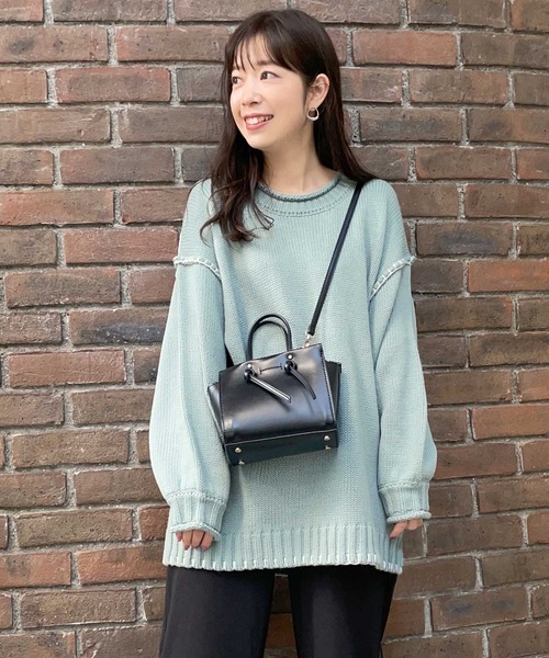 KOBE LETTUCE（コウベレタス）の「ハンドステッチビッグシルエットニットトップス（ニット/セーター・レディース・ベージュ/ブルー系その他/ブラウン/ブラック・FREE）」の4枚目の写真