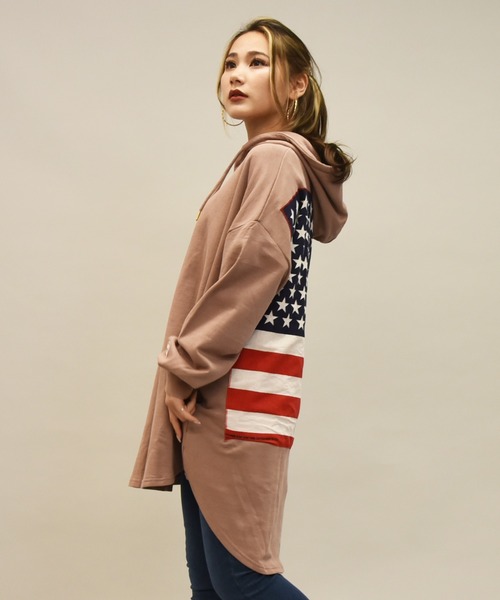 LEAD（リード）の「バンダナremakeBIG SWEAT チュニックPK（パーカー・レディース・ライトアッシュグレー/ミント/ピンク系その他2/ピンク系その他3/イエロー系その他2/パープル系その他2/ブラック/イエロー系その他・FREE）」の13枚目の写真