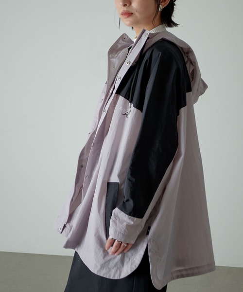 KANGOL EXTRA COMFORT(カンゴールエクストラコンフォート)の「【KANGOL EXTRA COMFORT(カンゴール エクストラ コンフォート)】配色切替ナイロンライトジャケット(ナイロンジャケット・レディース・チャコールグレー/サンドベージュ/カーキ/ライトベージュ/ブラック/ブルーグレー/モカ/ライトグレー/ライラック/グレー/ブラウン・L/LL/M/S)」の21枚目の写真