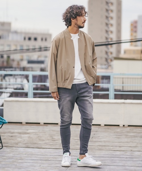 CAMBIO(カンビオ)の「mj7748-着流しカーデブルゾン(ブルゾン・メンズ・ホワイト/ベージュ・LL/M/L)」の10枚目の写真