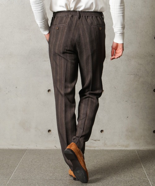 MEN'S BIGI（メンズビギ）の「アムンゼンマルチストライププリント パンツ（スラックス・メンズ・ネイビー/ブラウン・01/02/03/04）」の19枚目の写真