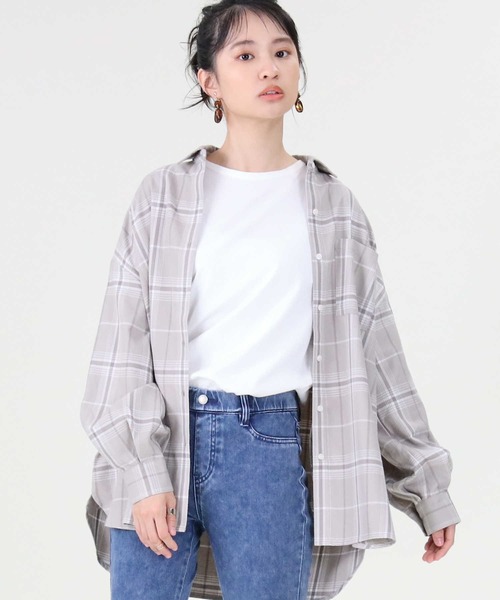 RAG MACHINE（ラグマシーン）の「【RAG MACHINE】ゆったり袖ボリュームシャツ（シャツ/ブラウス・レディース・オリーブ×ブラック/ベージュ/グレー/ブルー/イエロー/ホワイト×ブラック・L/M）」の11枚目の写真