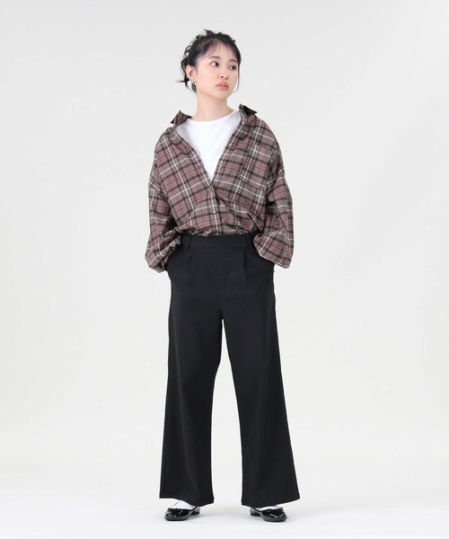 RAG MACHINE（ラグマシーン）の「【RAG MACHINE】ゆったり袖ボリュームシャツ（シャツ/ブラウス・レディース・オリーブ×ブラック/ベージュ/グレー/ブルー/イエロー/ホワイト×ブラック・L/M）」の19枚目の写真