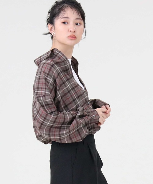 RAG MACHINE（ラグマシーン）の「【RAG MACHINE】ゆったり袖ボリュームシャツ（シャツ/ブラウス・レディース・オリーブ×ブラック/ベージュ/グレー/ブルー/イエロー/ホワイト×ブラック・L/M）」の20枚目の写真