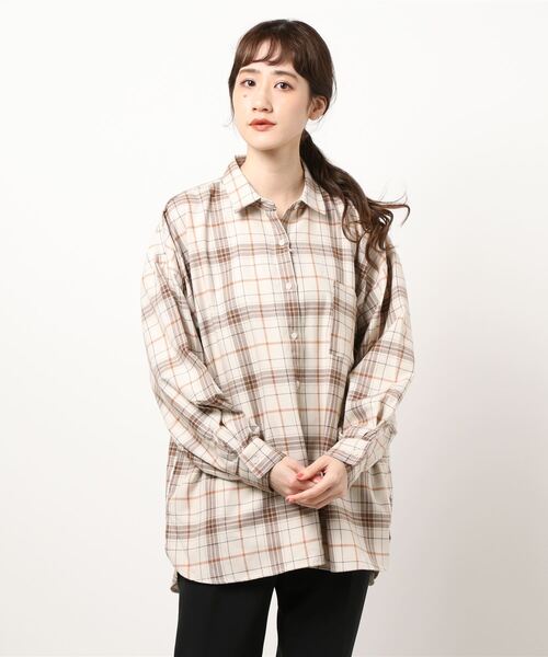 RAG MACHINE（ラグマシーン）の「【RAG MACHINE】ゆったり袖ボリュームシャツ（シャツ/ブラウス・レディース・オリーブ×ブラック/ベージュ/グレー/ブルー/イエロー/ホワイト×ブラック・L/M）」の18枚目の写真