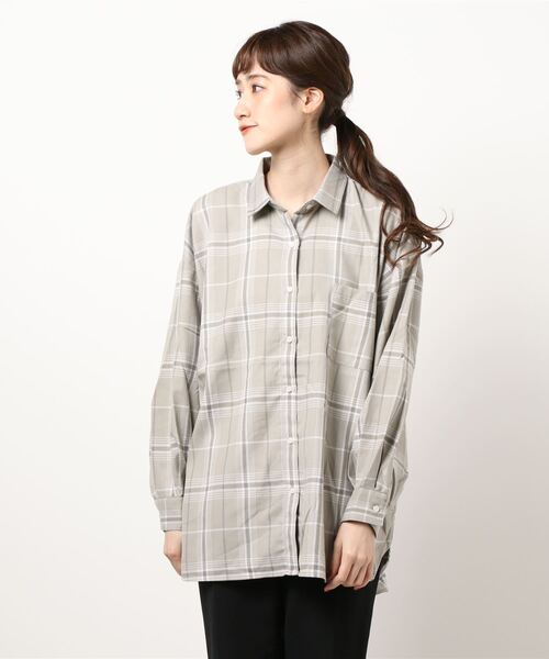 RAG MACHINE（ラグマシーン）の「【RAG MACHINE】ゆったり袖ボリュームシャツ（シャツ/ブラウス・レディース・オリーブ×ブラック/ベージュ/グレー/ブルー/イエロー/ホワイト×ブラック・L/M）」の14枚目の写真