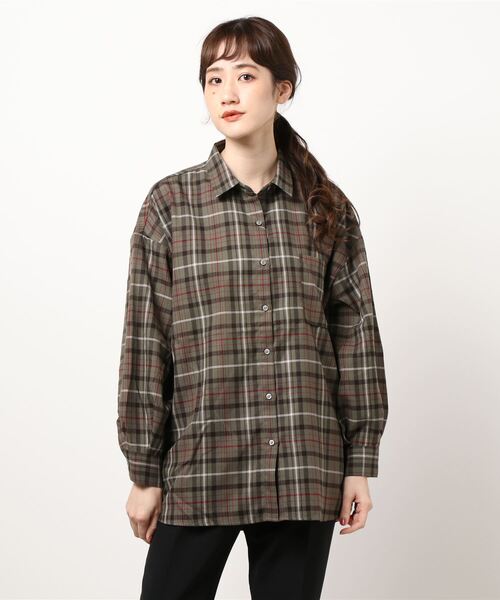 RAG MACHINE（ラグマシーン）の「【RAG MACHINE】ゆったり袖ボリュームシャツ（シャツ/ブラウス・レディース・オリーブ×ブラック/ベージュ/グレー/ブルー/イエロー/ホワイト×ブラック・L/M）」の22枚目の写真