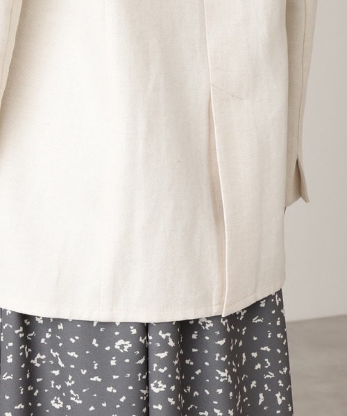 N.(N. Natural Beauty Basic)(エヌエヌナチュラルビューティーベーシック)の「◆麻混セットアップ テーラードダブルジャケット(テーラードジャケット・レディース・ベージュ/ナチュラル/チャコール・MEDIUM)」の13枚目の写真