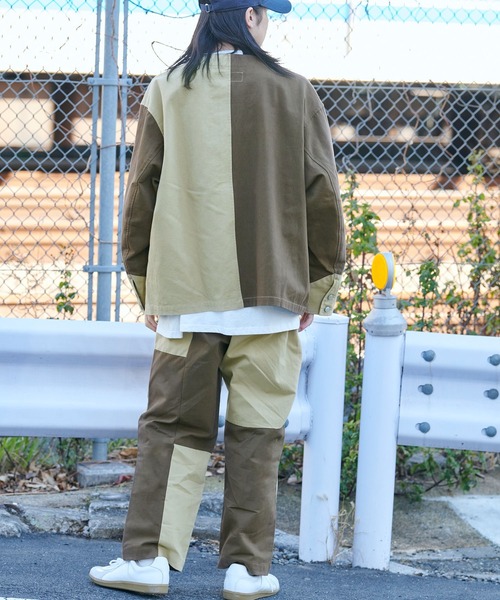 BASQUE magenta（バスクマゼンタ）の「パッチワーク ツイルワイドバルーンテーパードパンツ（その他パンツ・メンズ・ホワイト系その他/ブラウン系その他・M/L）」の13枚目の写真