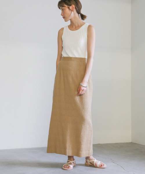 select MOCA（セレクトモカ）の「2021 SS ウェーブデザインタンクトップ（タンクトップ・レディース・サックスブルー/ホワイト/ライトオリーブ/ラベンダー・FREE）」の6枚目の写真